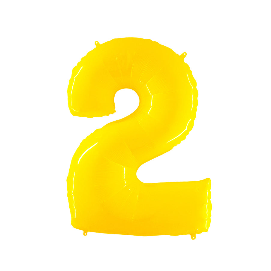 40-inch Jumbo Yellow Number 2 Foil Balloon