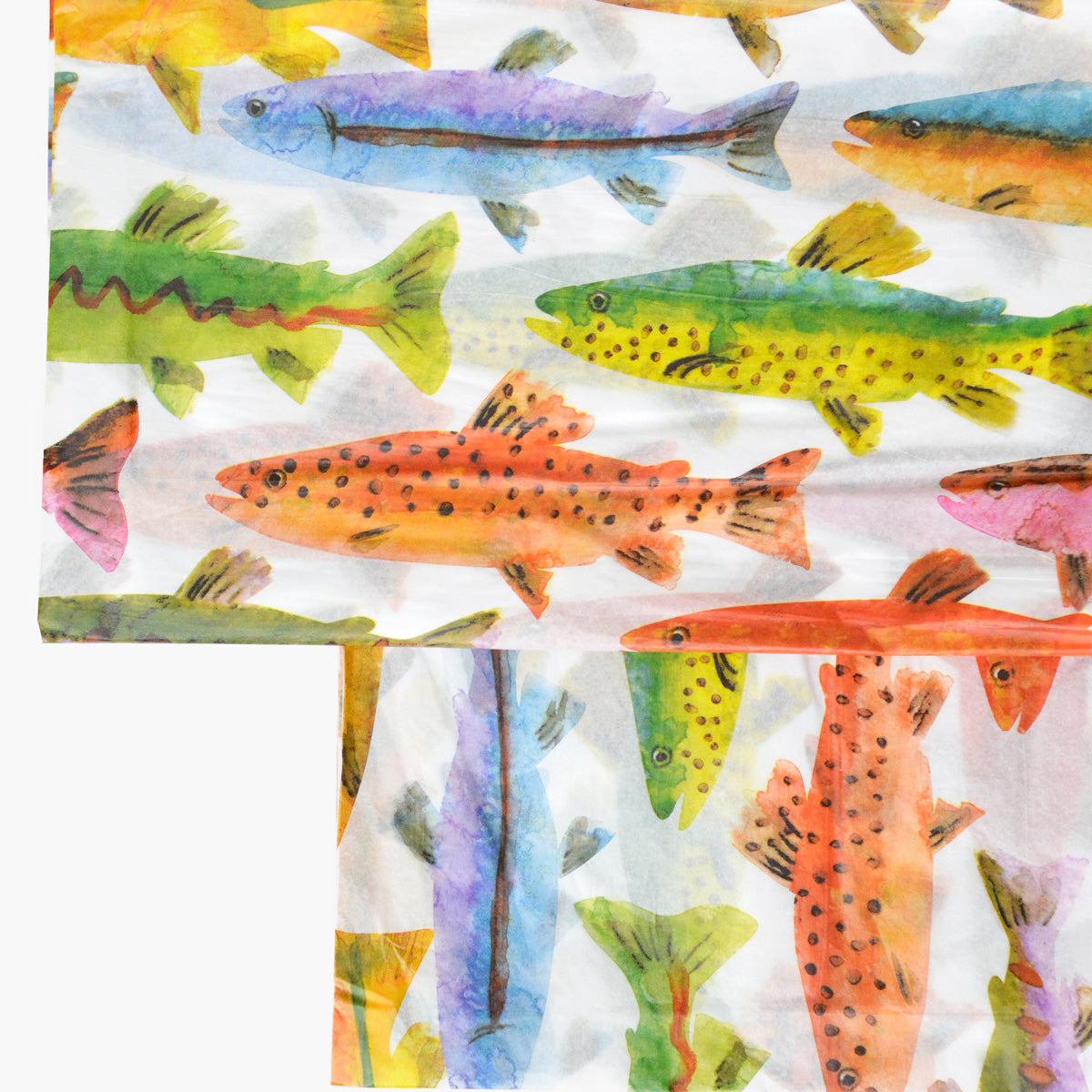 Watercolor Fish Tissue Paper - Animal Pattern Tissue Paper, Fish Lover Gift Wrapping, Christmas Wrap Paper, Holiday Paper, Natural Themed Craft Supplies GenWoo Shop