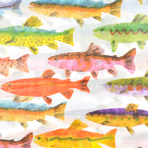 Watercolor Fish Tissue Paper - Animal Pattern Tissue Paper, Fish Lover Gift Wrapping, Christmas Wrap Paper, Holiday Paper, Natural Themed Craft Supplies GenWoo Shop