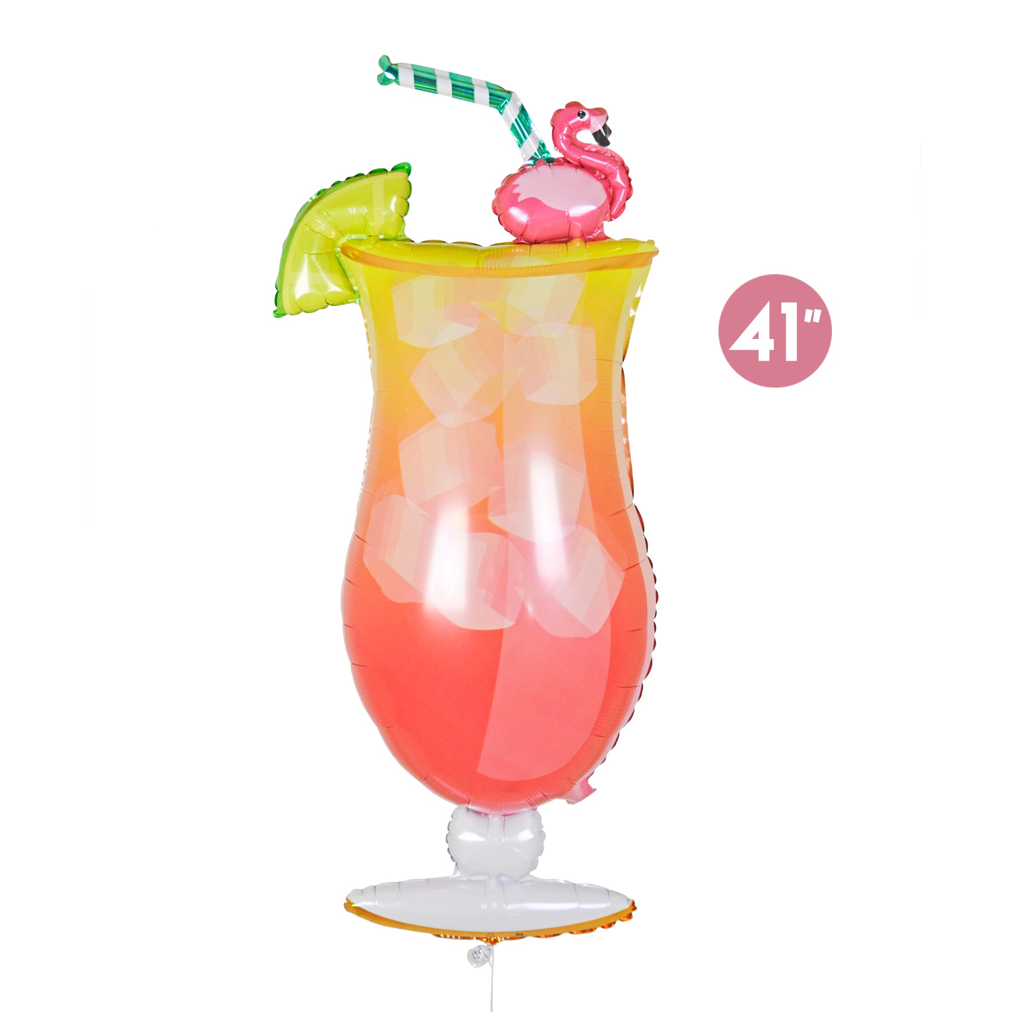 Tropical Flamingo Drink Balloon 41-inch
