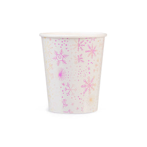 Iridescent Frosted Snowflake Party Cups