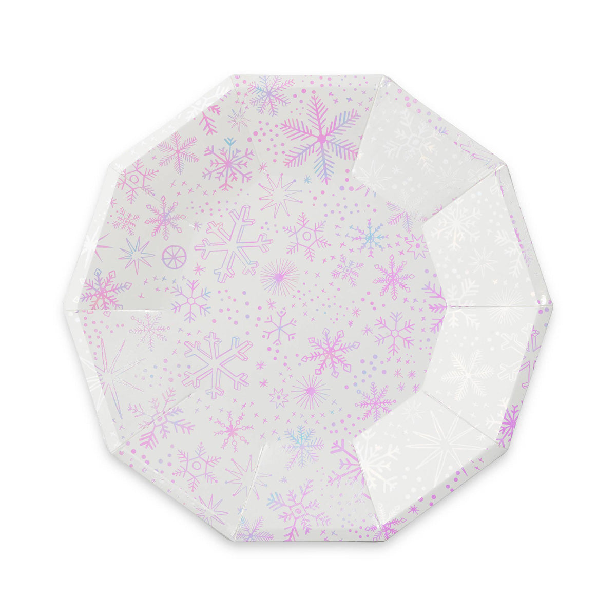 Iridescent Frosted Snowflake Party Plates Large Daydream Society GenWoo Shop Party Tableware