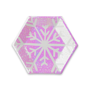 Iridescent Frosted Snowflake Hexagon Party Plates Small - Daydream Society GenWoo Shop Party Tableware