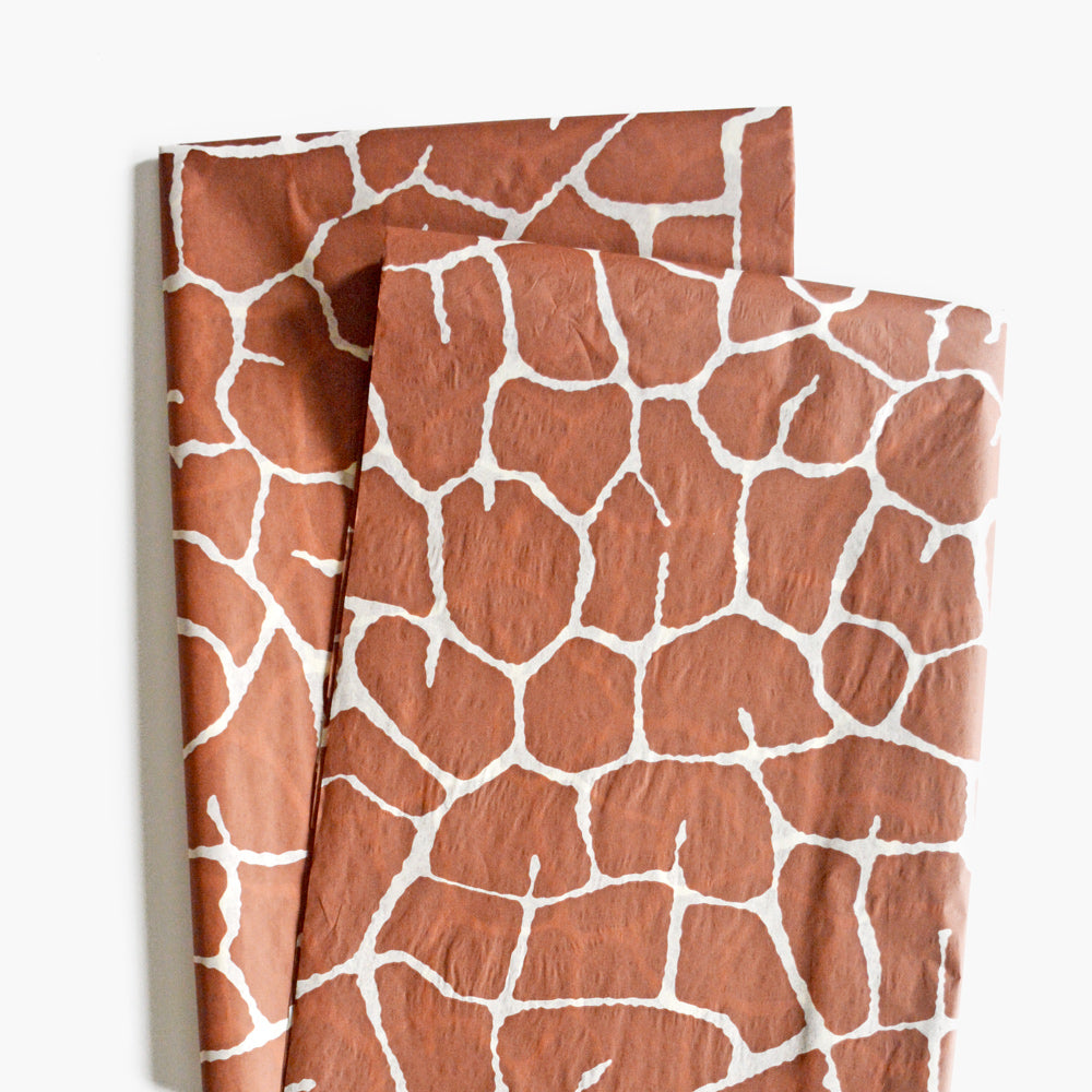 Giraffe Pattern Tissue Paper - Safari Animal Themed Gift Wrapping Paper, Brown Giraffe Pattern, Handcraft Supplies
