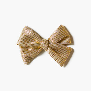 Gold Sparkly Bow Hair Clip - Kids Christmas Hair Accessories Bows for Girls GenWoo Shop GenBow Club 