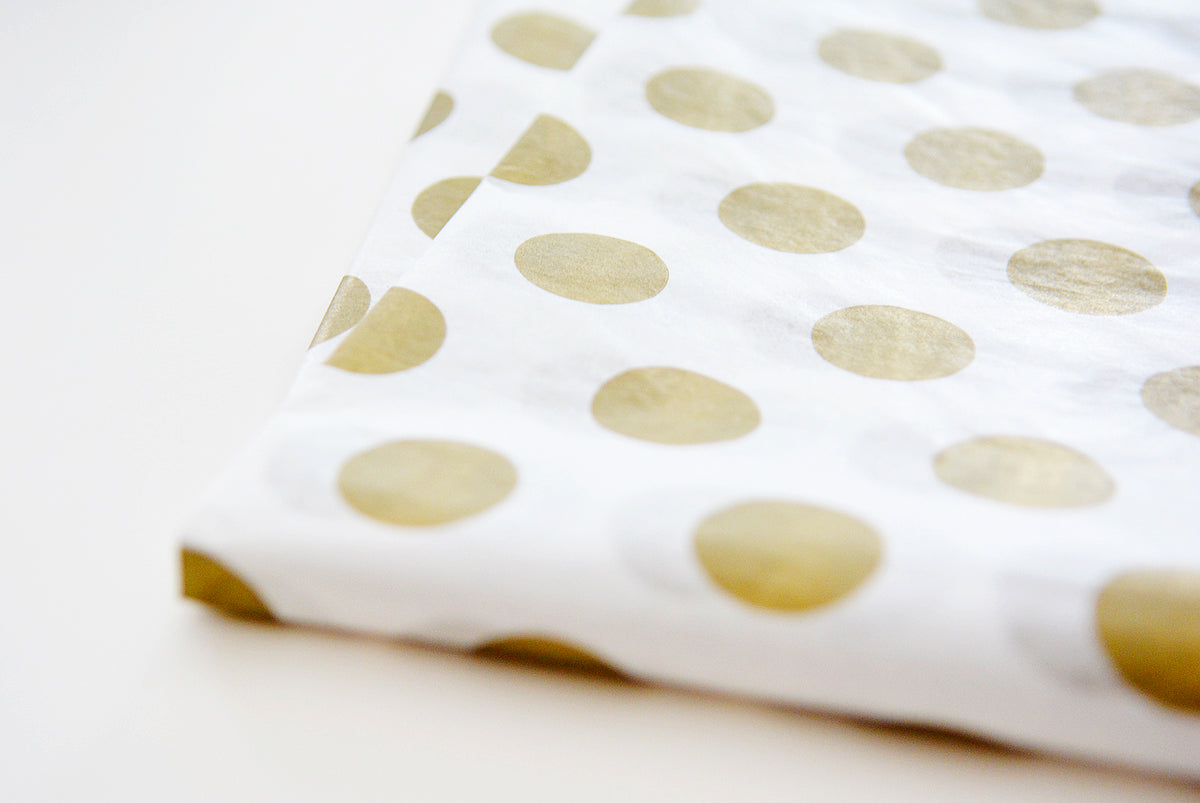 Gold Polka Dots Tissue Paper