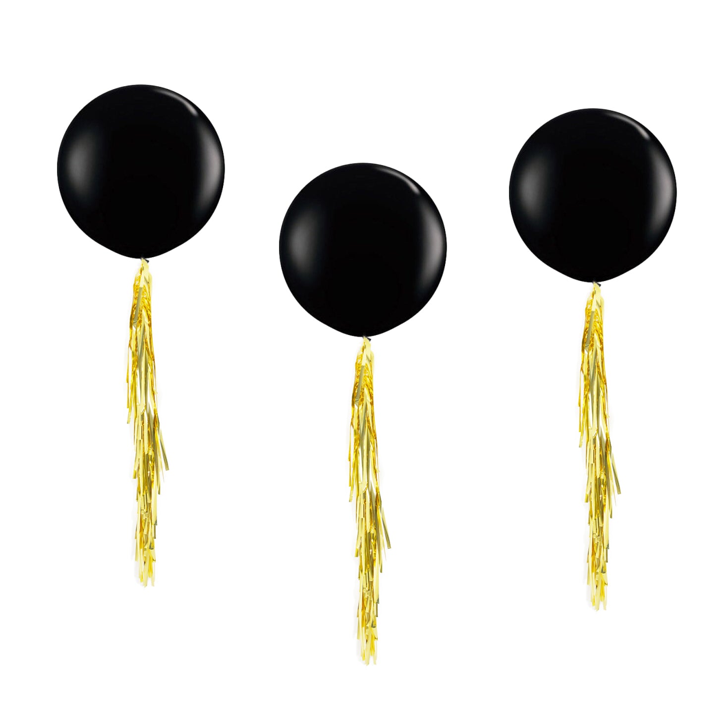 Black Jumbo Balloon with Gold Fringe Tail - Graduation Party, , Bachelor  Party, Men's Birthday, the Great Gatsby Party's - GenWooShop