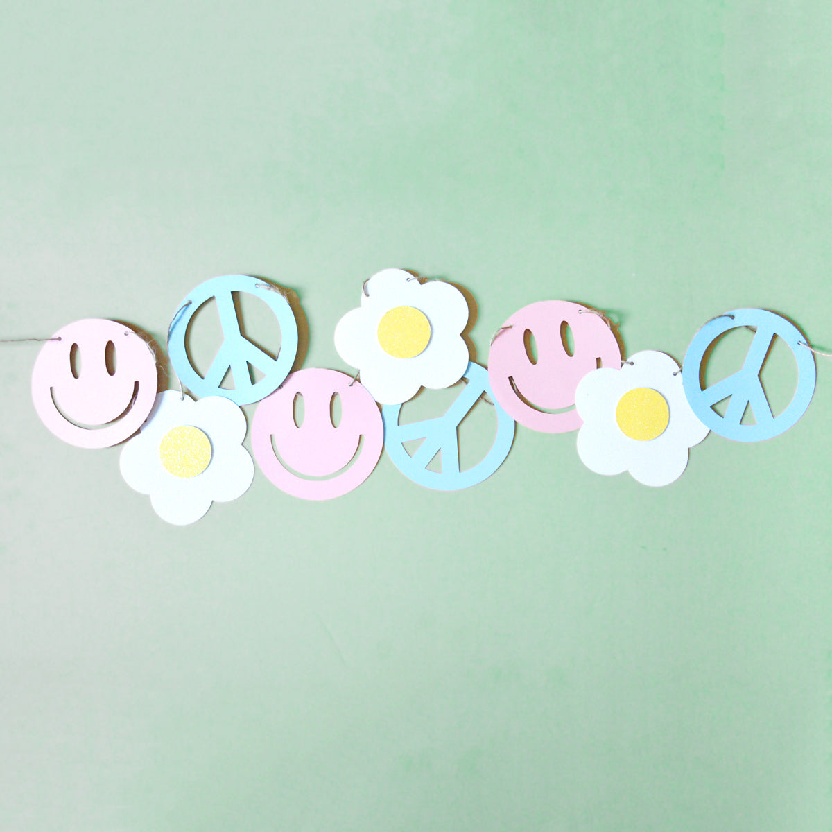 Groovy Symbol Banner | Smiley Face | Daisy | Peace