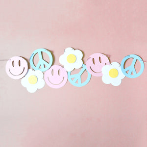 Groovy Symbol Banner | Smiley Face | Daisy | Peace