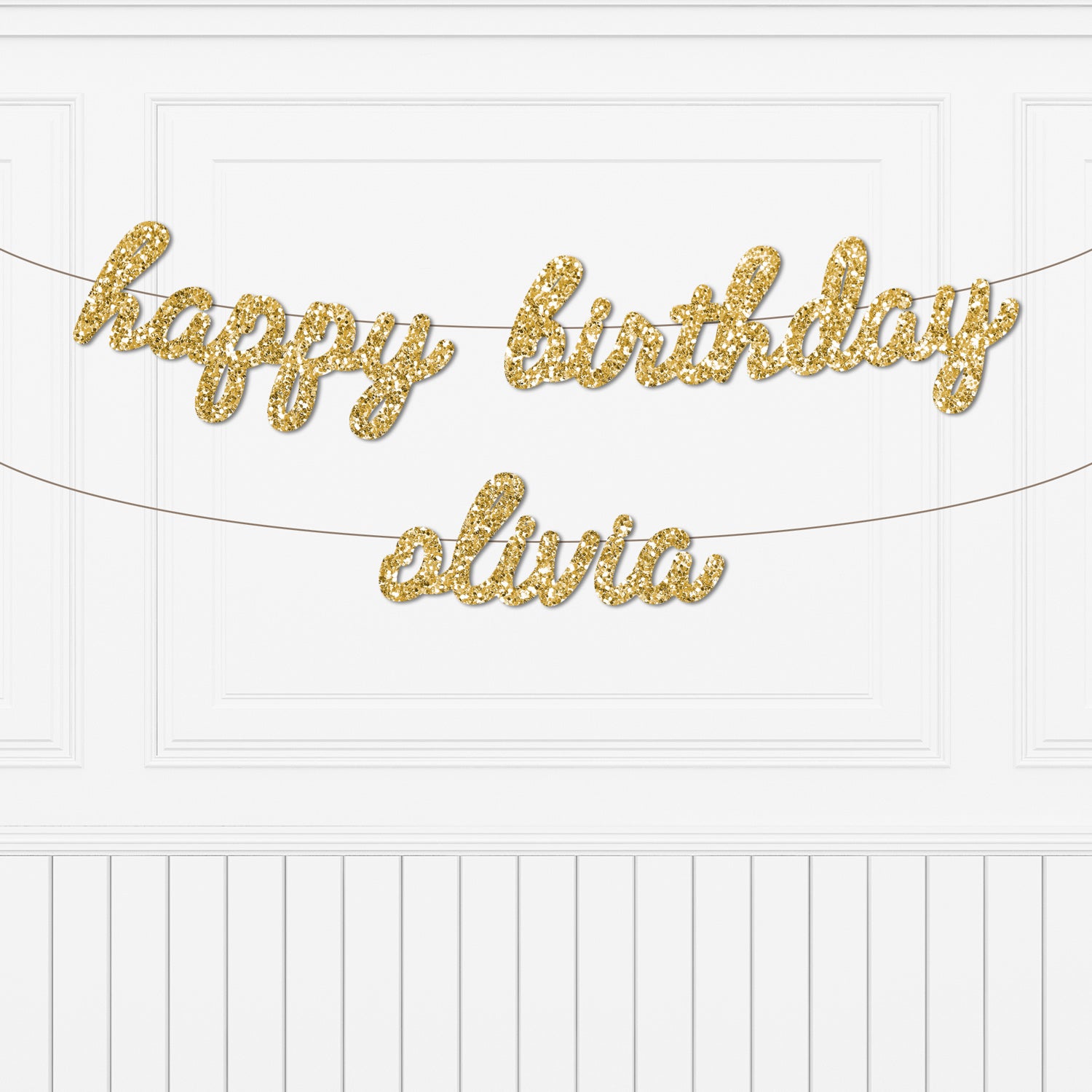 Happy Birthday Personalized Name Glitter Letter Banner