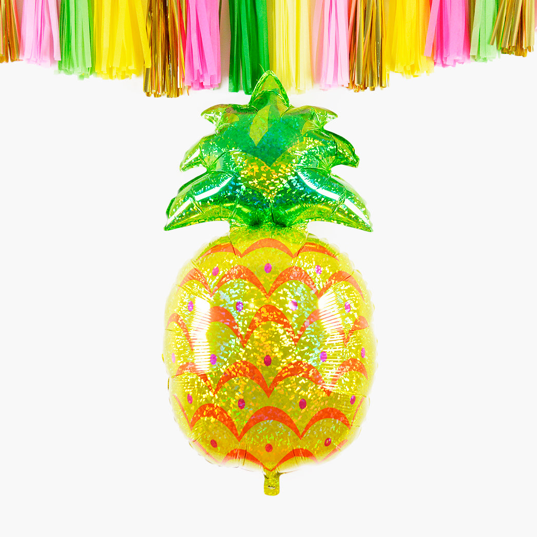 Holographic Pineapple Foil Balloon 37-inch Jumbo, Pineapple Birthday Party, Beach Aloha Birthday, Hawaiian Party, Hawaiian Bridal Shower, Tropical Baby Shower