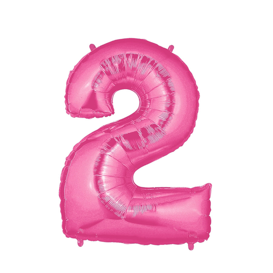 40-inch Jumbo Hot Pink Number 2 Foil Balloon