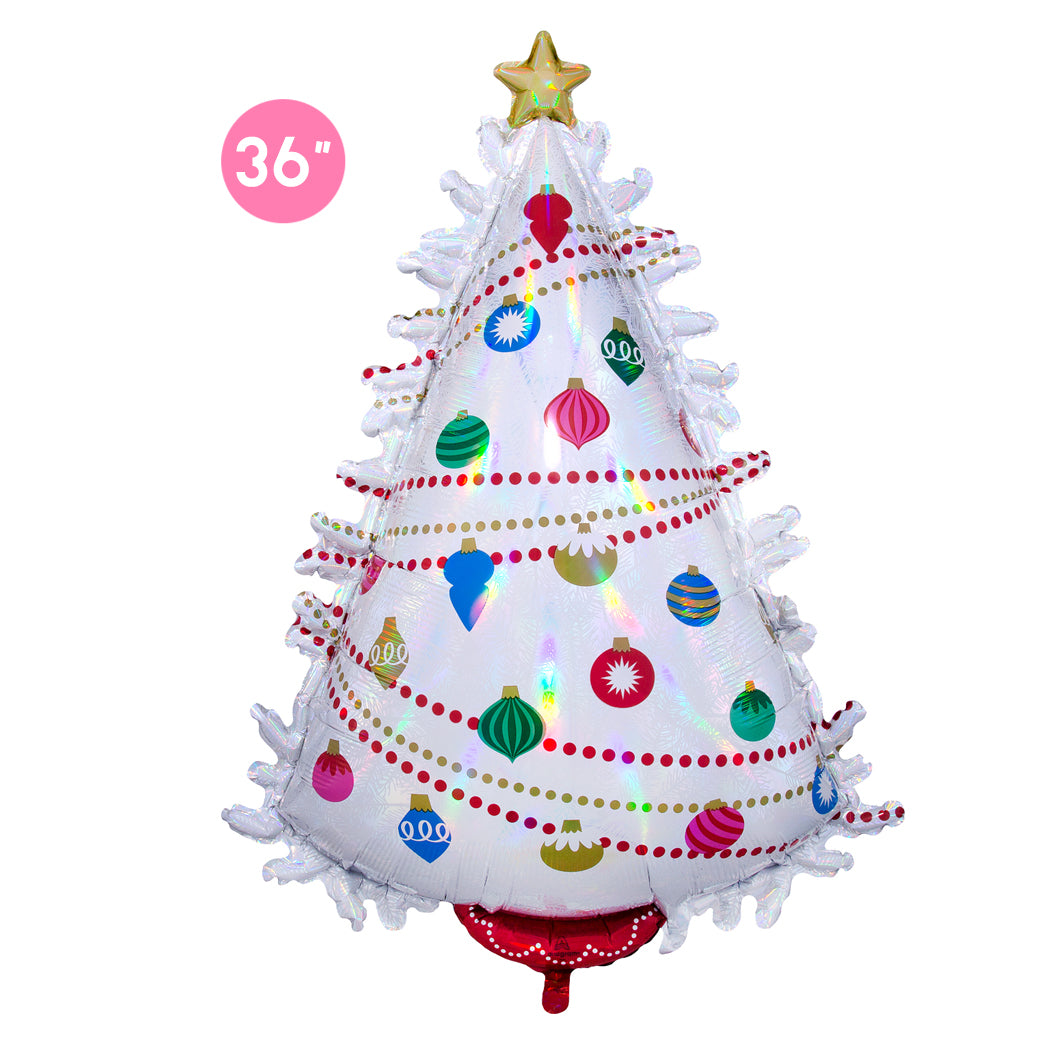 Iridescent White Christmas Tree Balloon Christmas Birthday Party Decoration