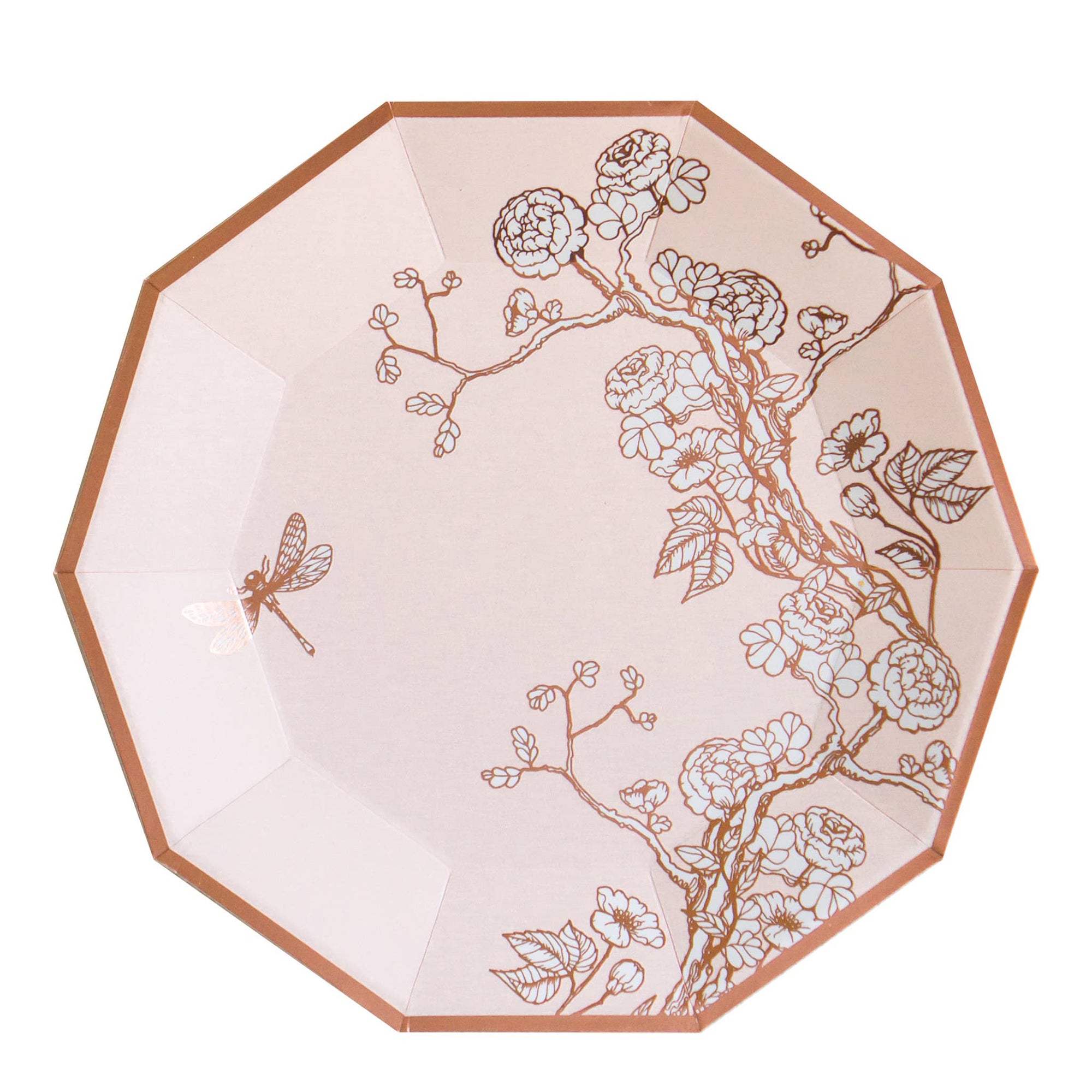 Jardin - Pale Pink Floral Premium Large Paper Plates - Harlow & Grey Tableware - Retro Style Tea Party Paper Plates, Kids Party Tableware, Pink Blush Baby Shower, Spring Garden Party Plates