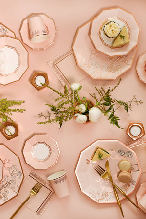 Jardin - Pale Pink Floral Premium Large Paper Plates