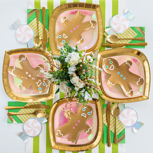 Gingerbread Man Dessert Plates - Gingerbread Man Party Dessert Plates for Christmas Party GenWoo Shop Cute Christmas Party Tabletop