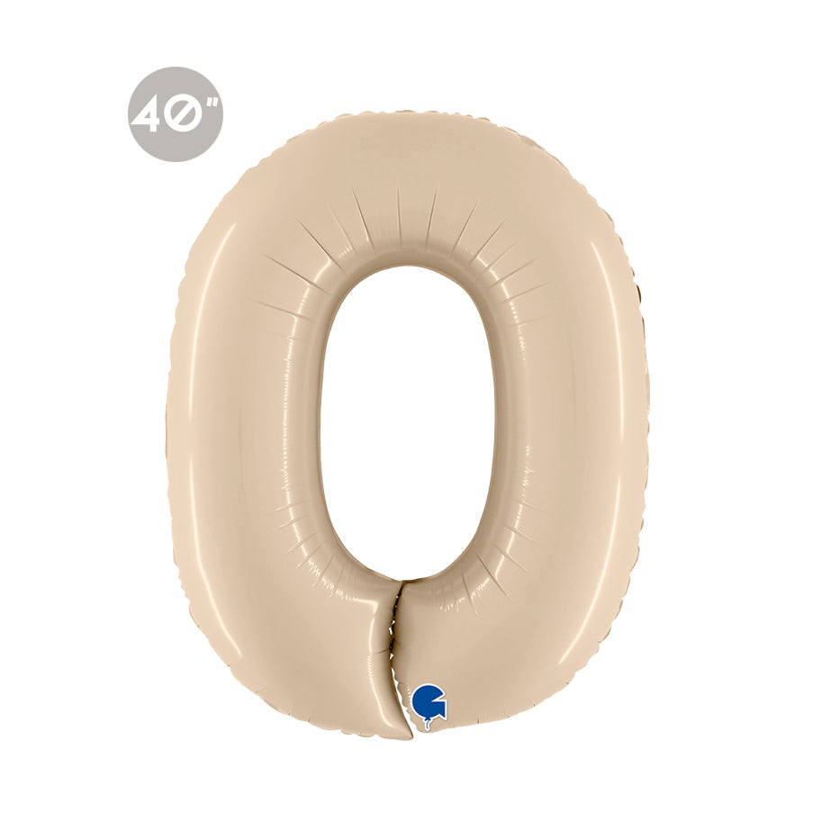 Jumbo Cream Number 0 Foil Balloon 40" - milestone birthday parties or anniversaries number balloons