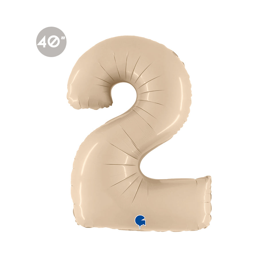 Jumbo Cream Number 2 Foil Balloon 40"