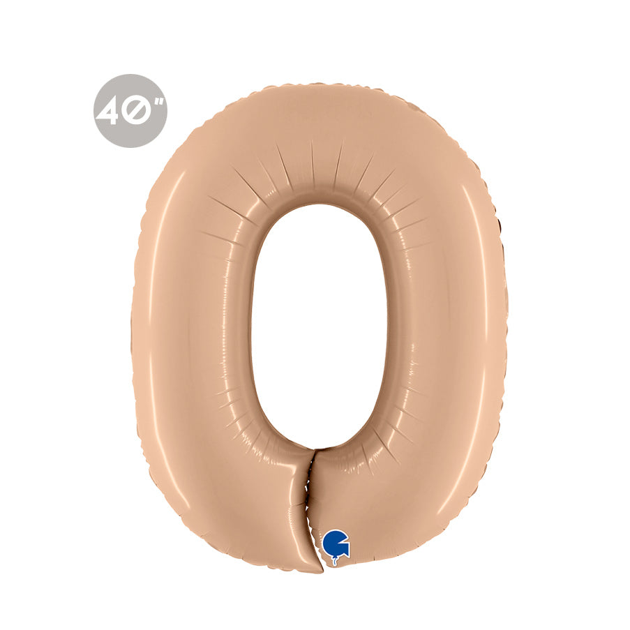 Jumbo Nude Number 0 Foil Balloon 40" - milestone birthday parties or anniversaries number balloons