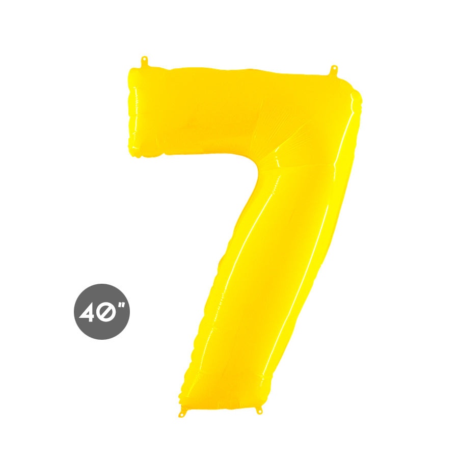 Jumbo Yellow Number 7 Foil Balloon - Seventh Birthday Balloon & Anniversary Decorations 