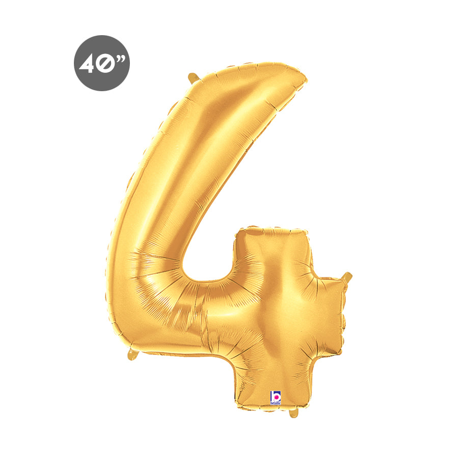 Jumbo Gold Number 4 Foil Balloon 40-inch