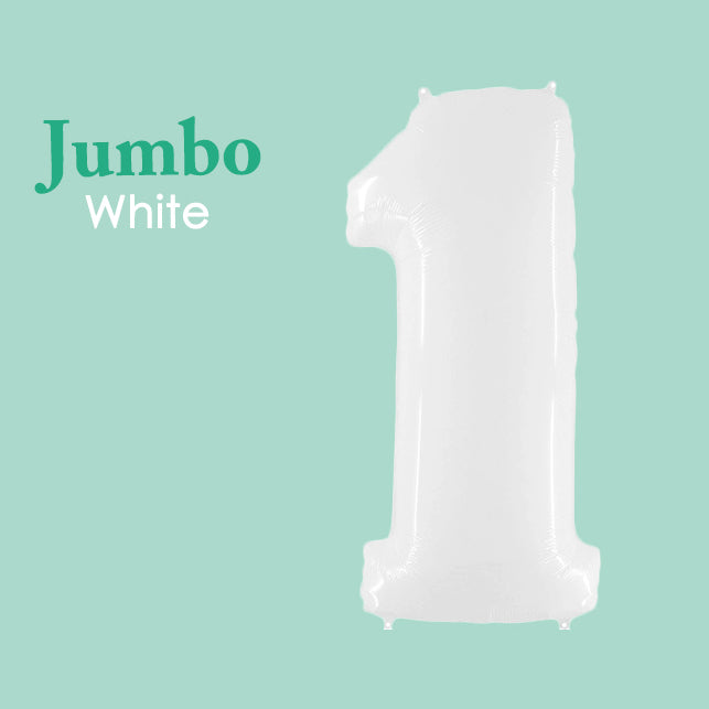Jumbo White Number 1 Foil Balloon 40-inch