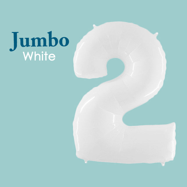 Jumbo White Number 2 Foil Balloon 40-inch