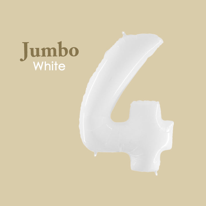 Jumbo White Number 4 Foil Balloon 40-inch