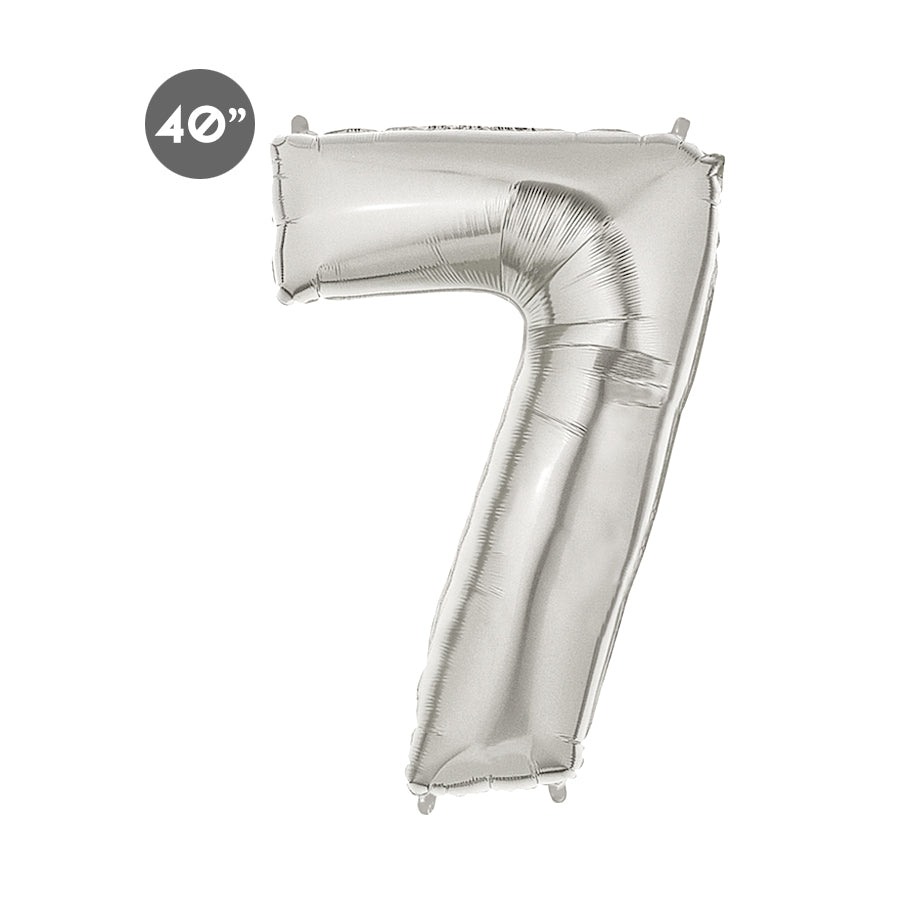 Jumbo Silver Number 7 Foil Balloon 40-inch