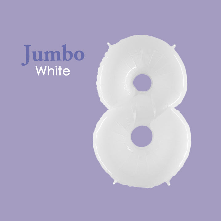 Jumbo White Number 8 Foil Balloon 40-inch