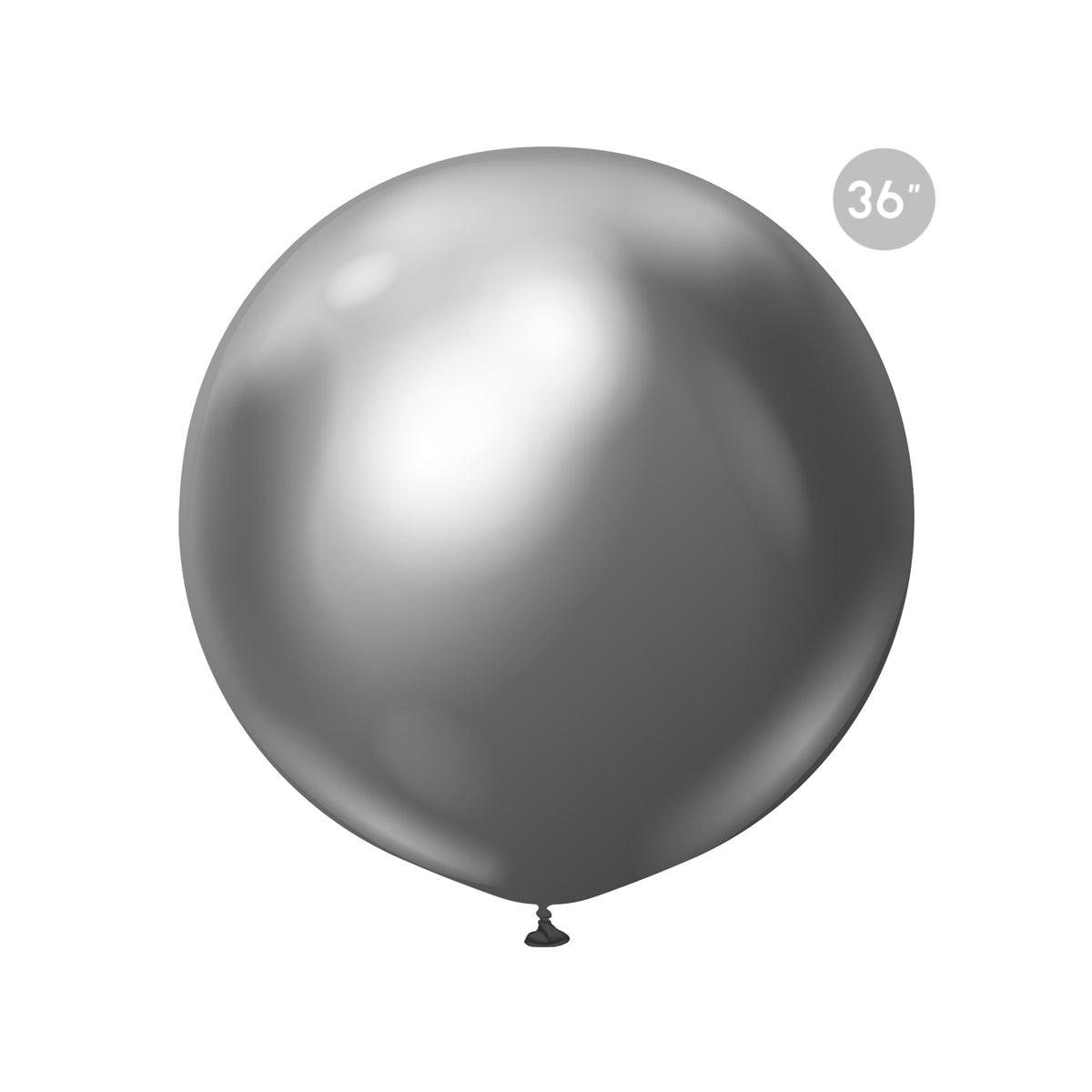 Jumbo Chrome Dark Gray Latex Balloon 36" - New Year Party Balloon, Space Birthday Party Balloon, Superhero Party Balloon