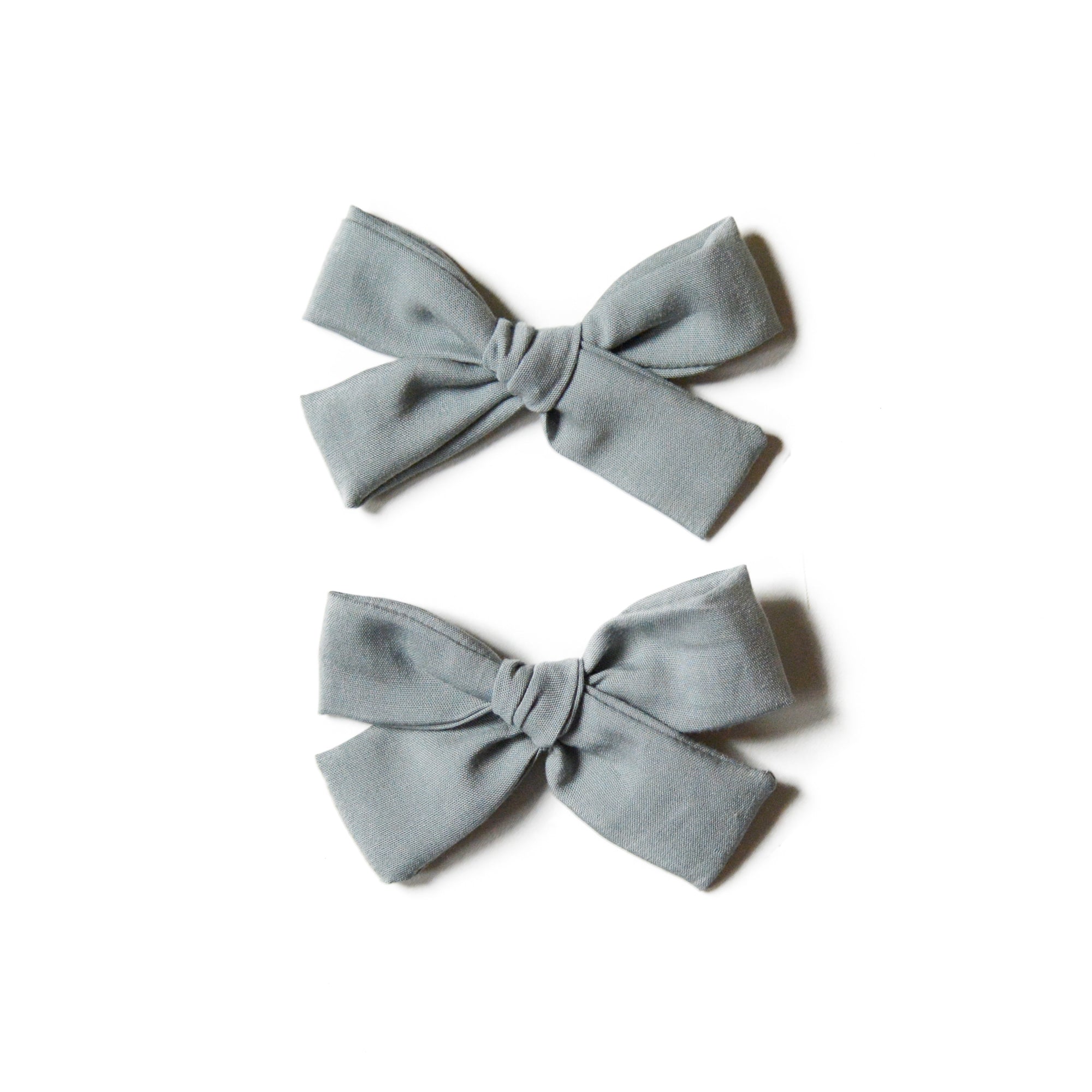 grey neutral color hair bows, girls hair accessories. bow clip headband