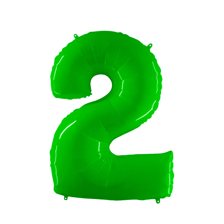 40-inch Jumbo Lime Green Number 2 Foil Balloon