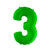 40-inch Jumbo Lime Green Number 3 Foil Balloon