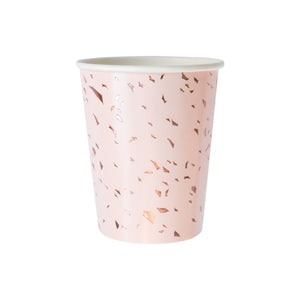 Blush Rose Gold Confetti Party Cups