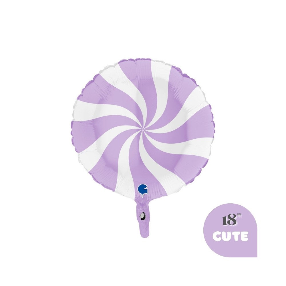 Pastel Lavender Peppermint Candy Foil Balloon 18" - Cute Christmas Holiday Party Decoration