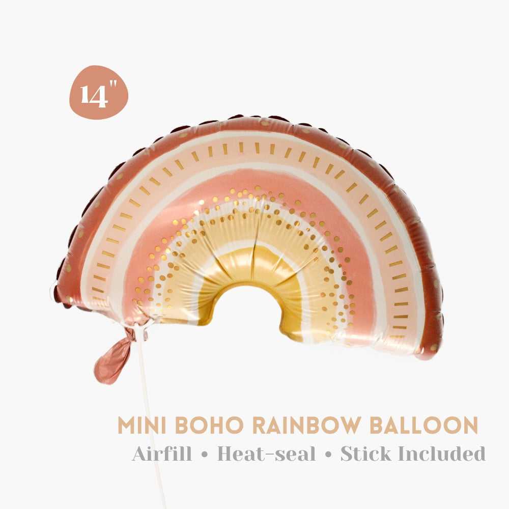 Air-fill Boho Rainbow Foil Balloon 14" - Boho Kids Party Loot Bag Party Favor - Bohemian Photo Prop