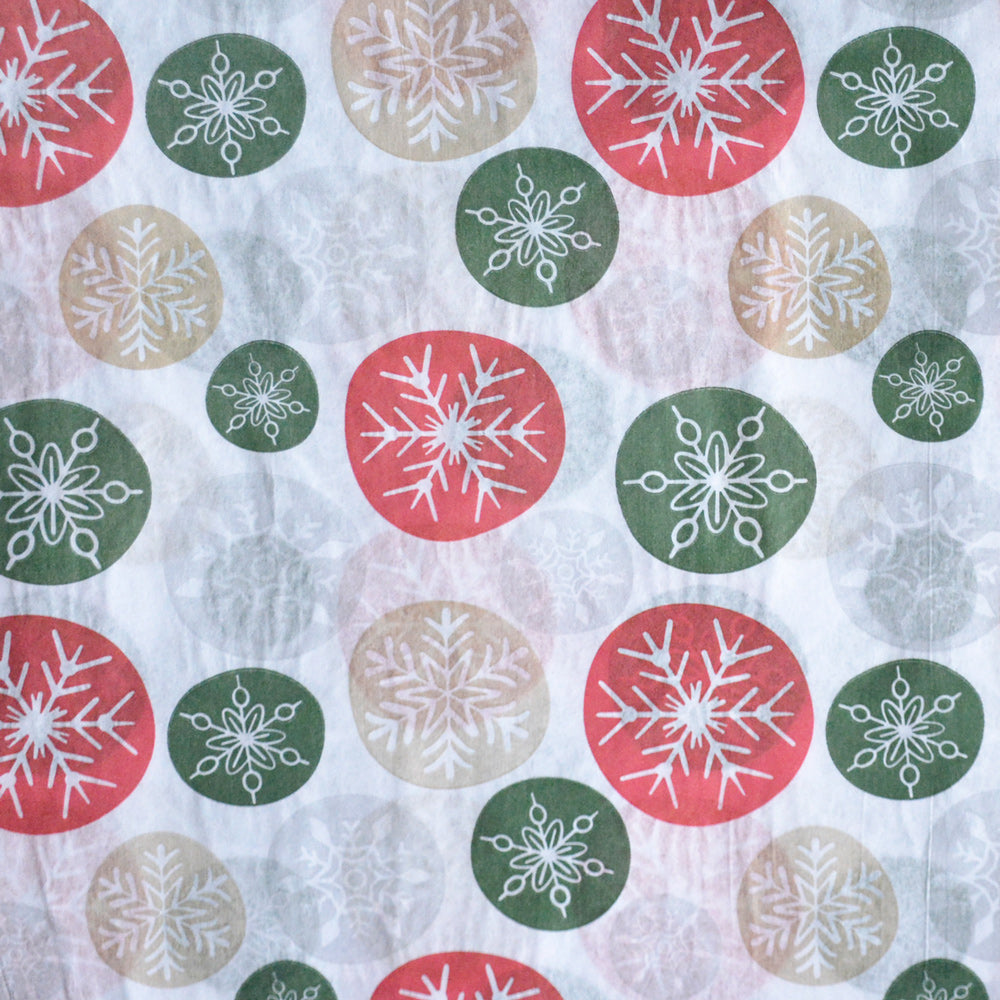 Modern Christmas Snowflake Motif Tissue Paper - Christmas Gift Wrapping & DIY Projects Supplies
