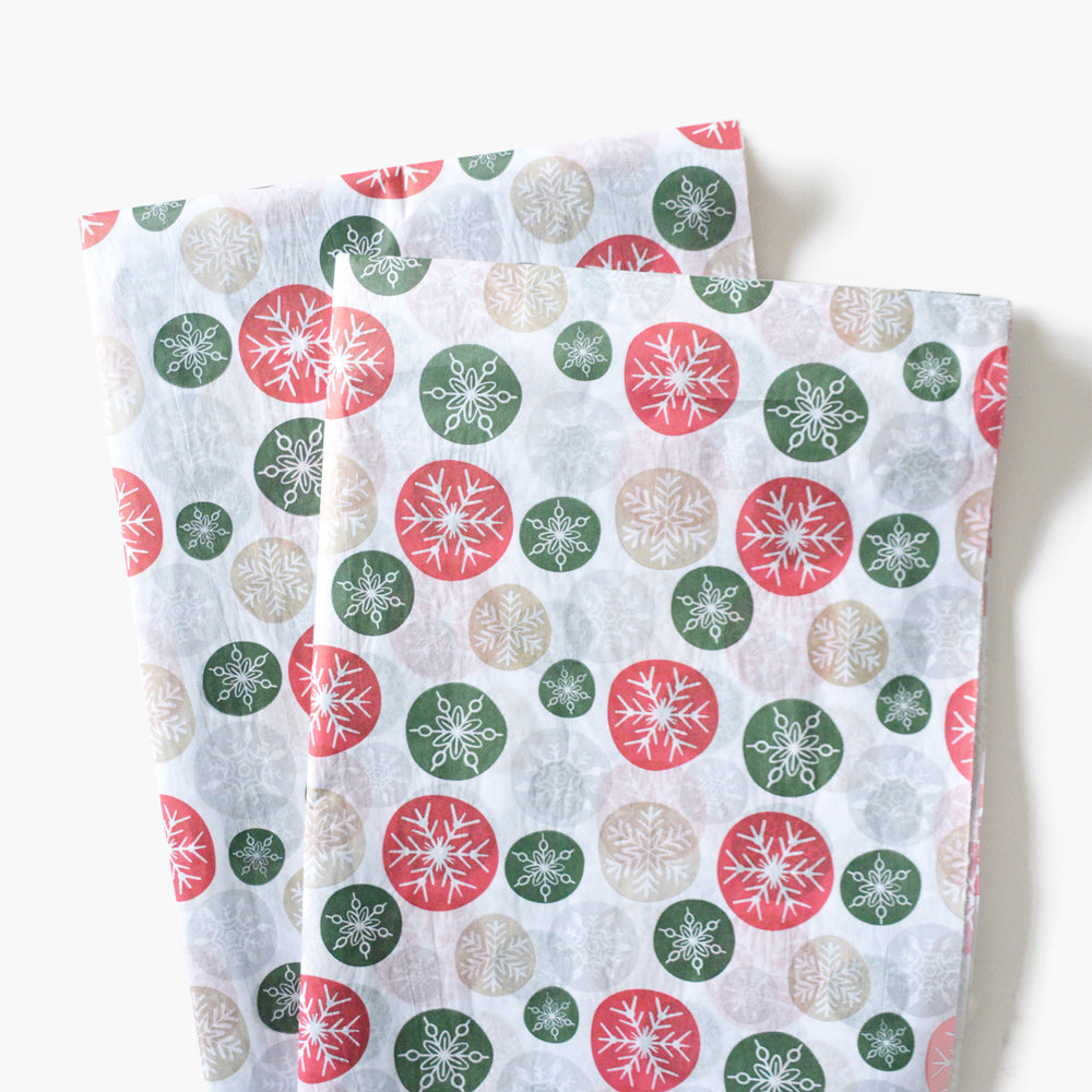 Modern Christmas Snowflake Motif Tissue Paper - Christmas Gift Wrapping & DIY Projects Supplies