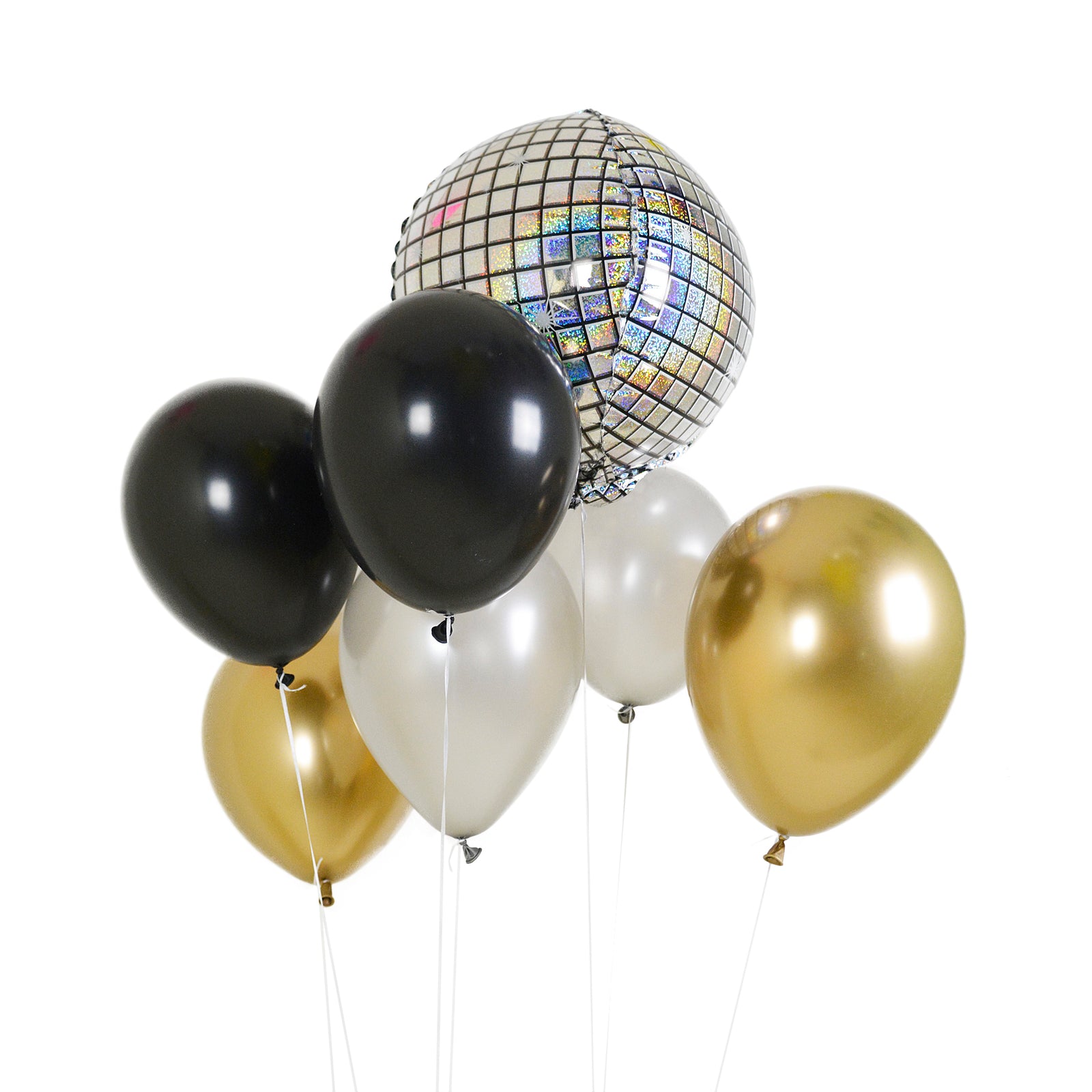 Black and Gold Disco Ball Balloon Bouquet