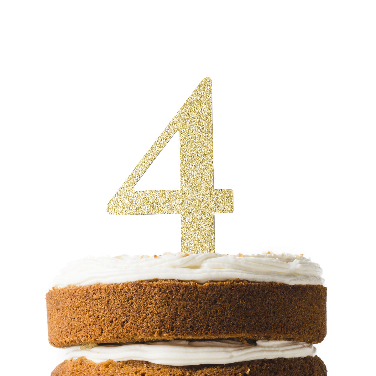 Gold Glitter Number 4 Cake Topper