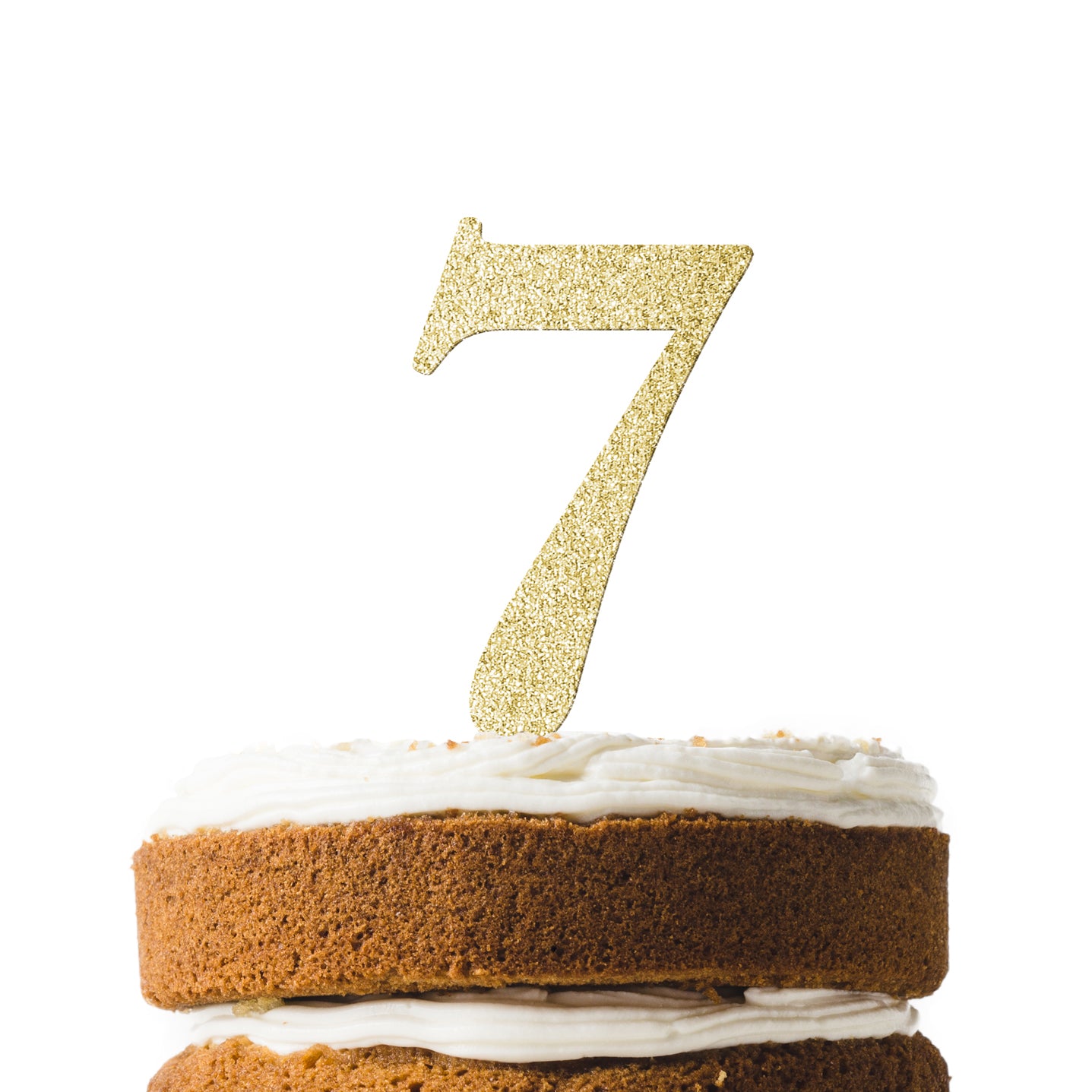 Gold Glitter Number 7 Cake Topper