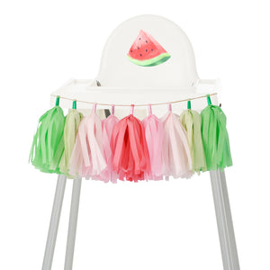 Watermelon Ombre High Chair Garland, High Chair Banner, First Birthday, Cake Smash Prop, Watermelon Baby Birthday Party, One in a Melon