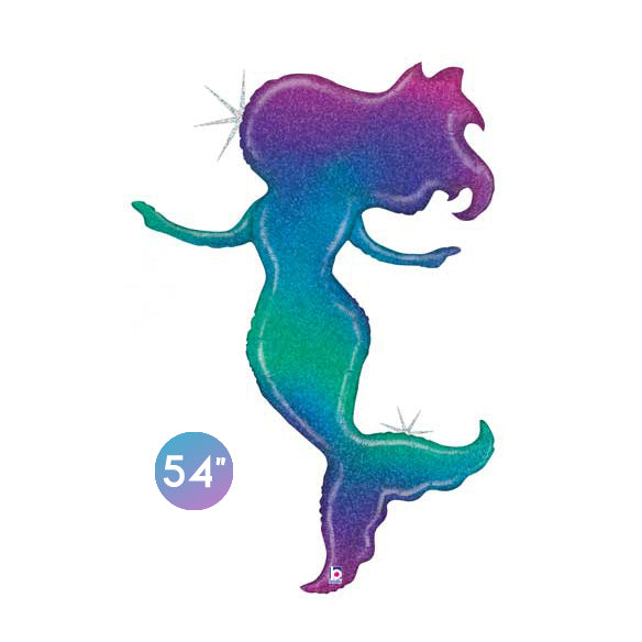 54-inch Holographic Mermaid Foil Balloon