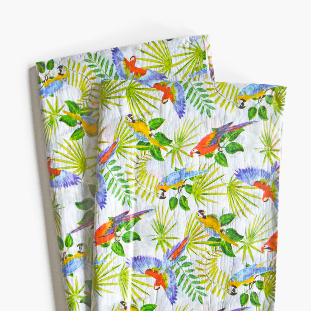 Macaw Tissue Paper - Parrot Gift Wrapping Paper, Gift Wrap for Pet Parrot Owner and Bird Lover, Tropical Jungle Bird Pattern, Handcraft Supplies