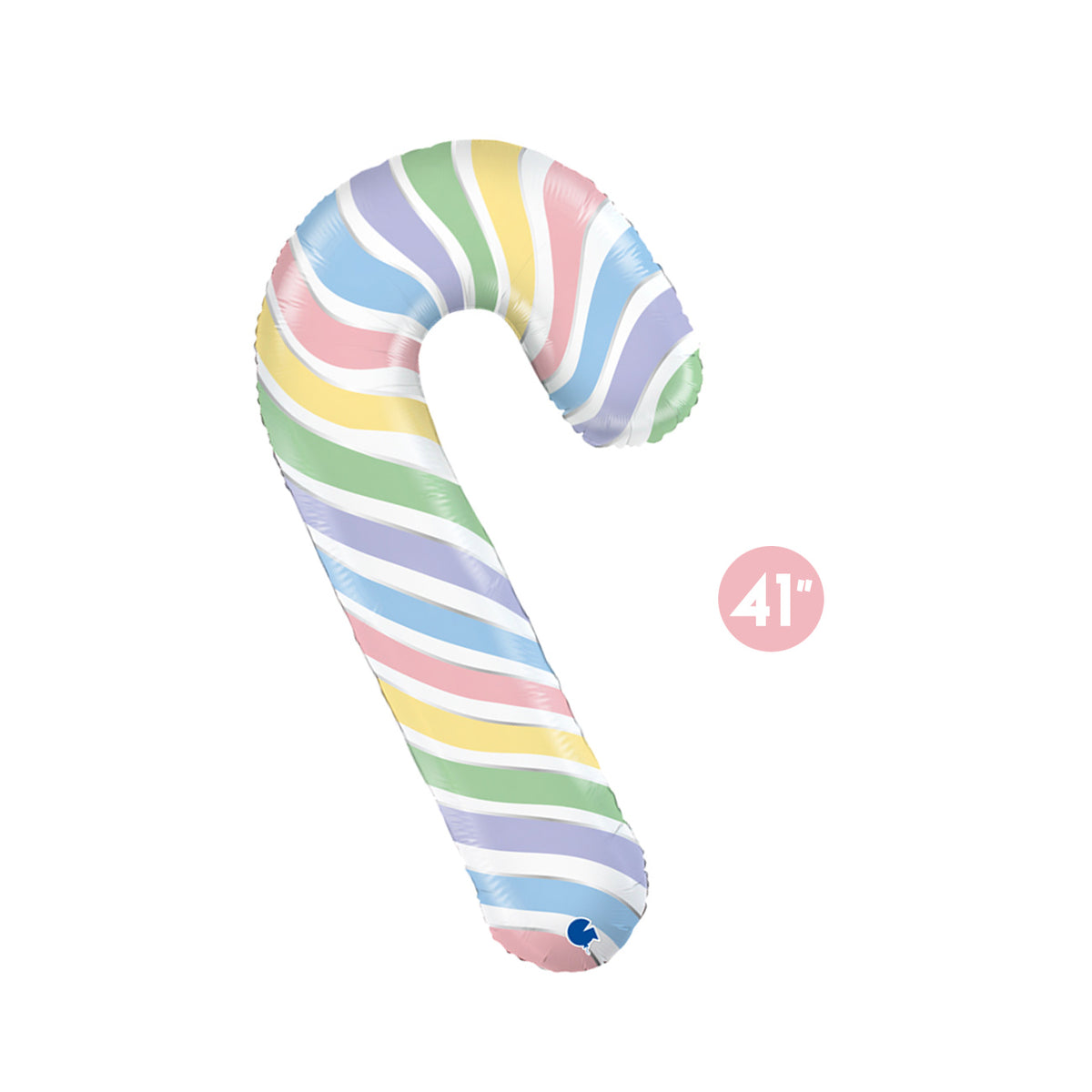 Pastel Candy Cane Foil Balloon 41" - Jumbo Christmas Party Balloon, Cute Holiday Decor