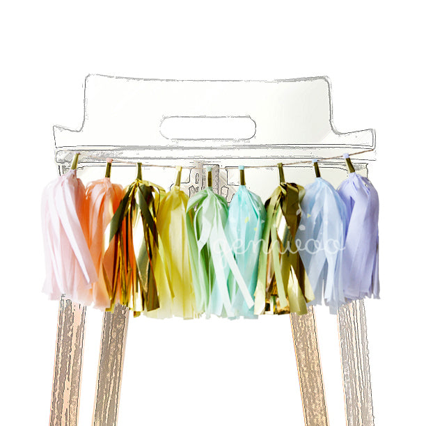 Pastel Gold Rainbow High Chair Garland