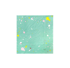 Pastel - Splatter Cocktail Paper Napkins - Harlow and Grey - Pastel Party Tableware, Mint Party Napkins, Kids Birthday Party Supplies, Rainbow Unicorn Mermaid Party Tableware
