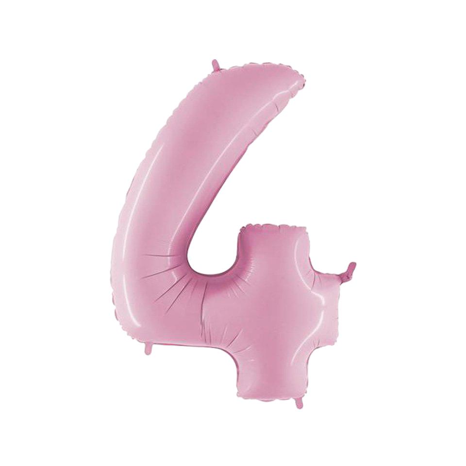 Pink Number 4 Balloon