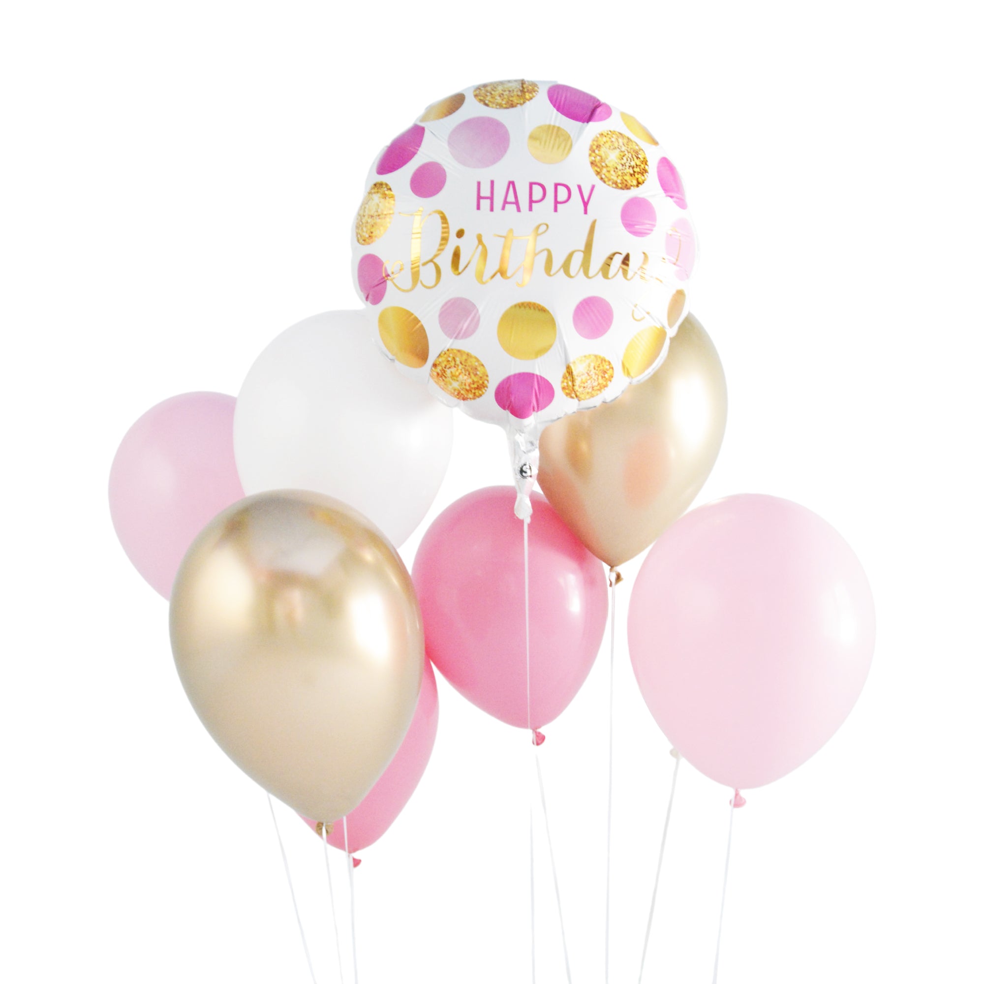 Pink and Gold Birthday Balloon Bouquet